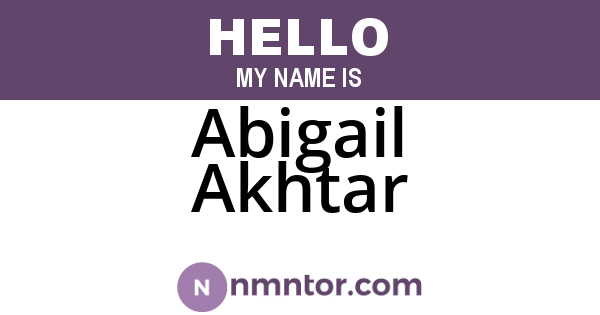 Abigail Akhtar