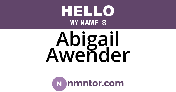 Abigail Awender