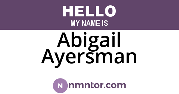 Abigail Ayersman