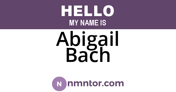 Abigail Bach
