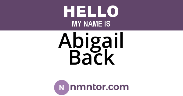 Abigail Back