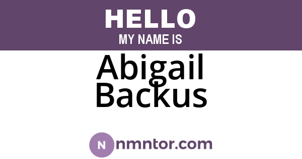 Abigail Backus