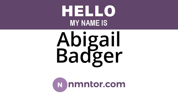 Abigail Badger