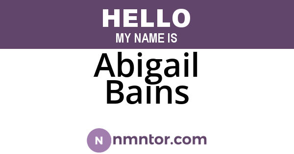 Abigail Bains