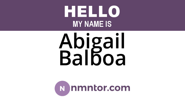Abigail Balboa