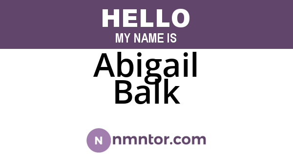 Abigail Balk