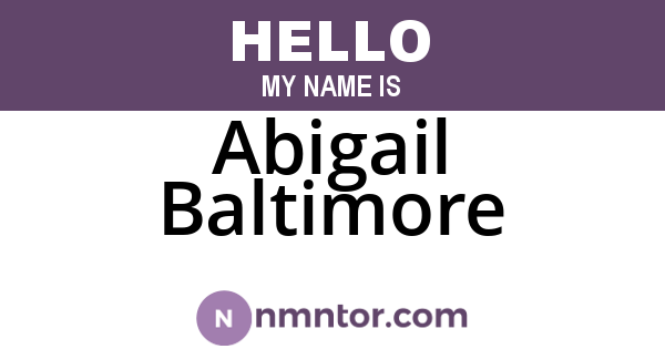 Abigail Baltimore
