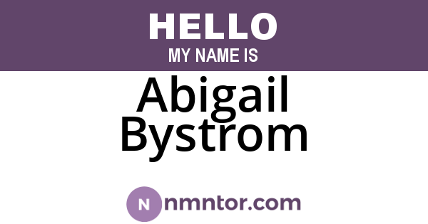 Abigail Bystrom
