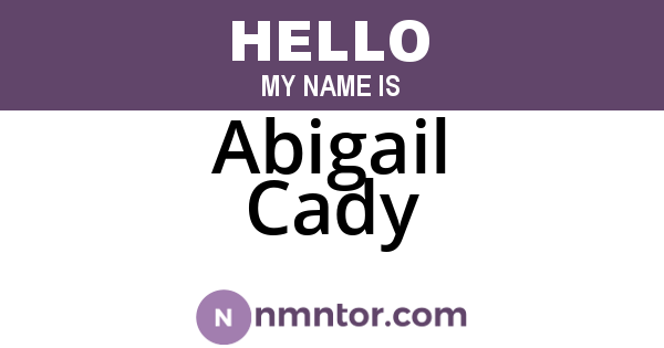 Abigail Cady