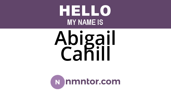 Abigail Cahill
