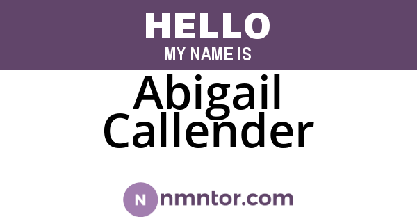 Abigail Callender