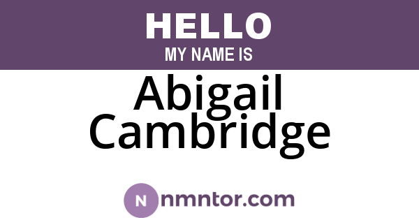 Abigail Cambridge