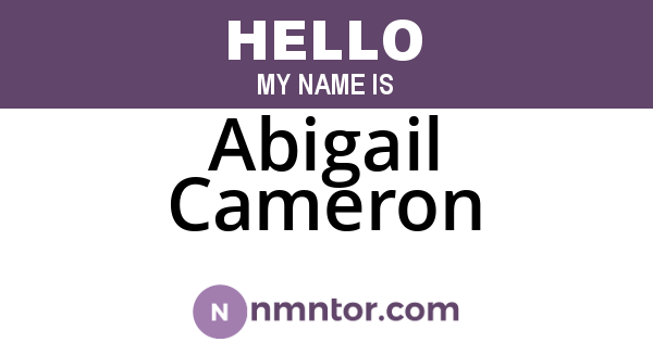 Abigail Cameron