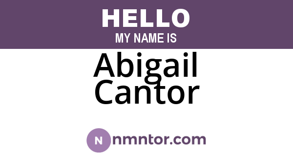Abigail Cantor