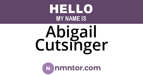 Abigail Cutsinger