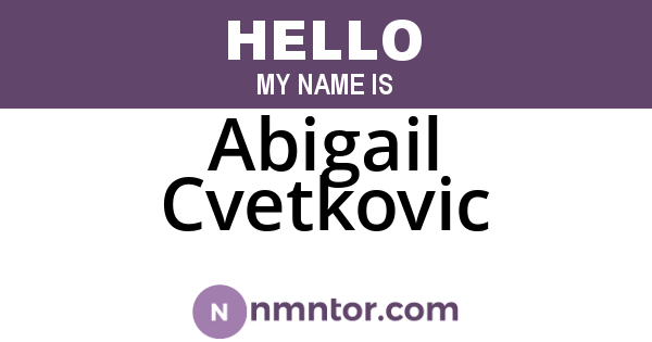 Abigail Cvetkovic