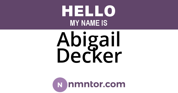 Abigail Decker