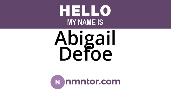 Abigail Defoe