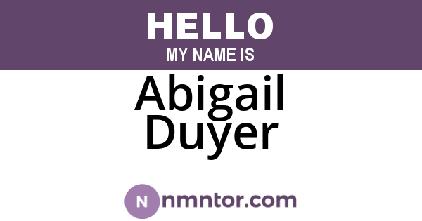Abigail Duyer