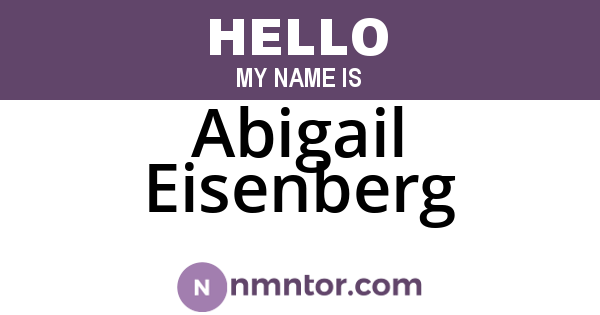 Abigail Eisenberg