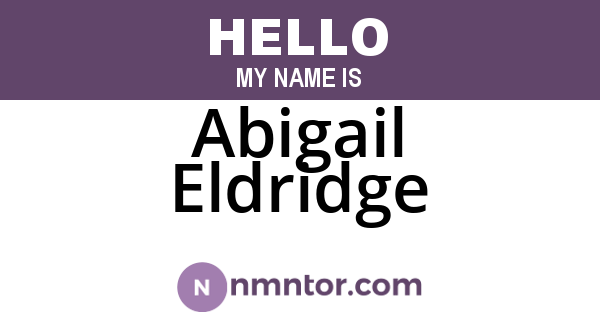Abigail Eldridge