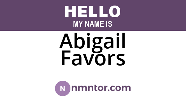 Abigail Favors