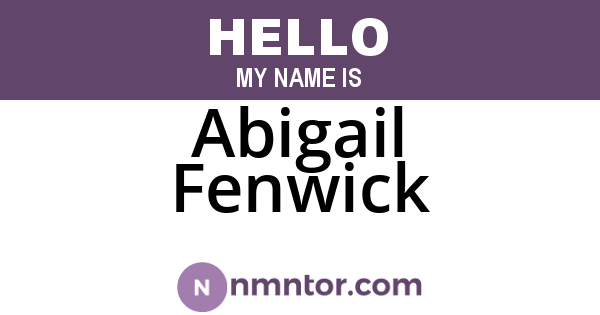 Abigail Fenwick