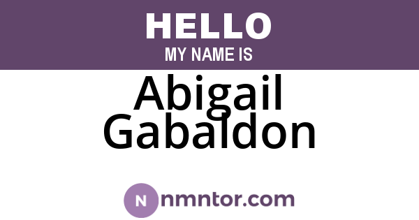 Abigail Gabaldon
