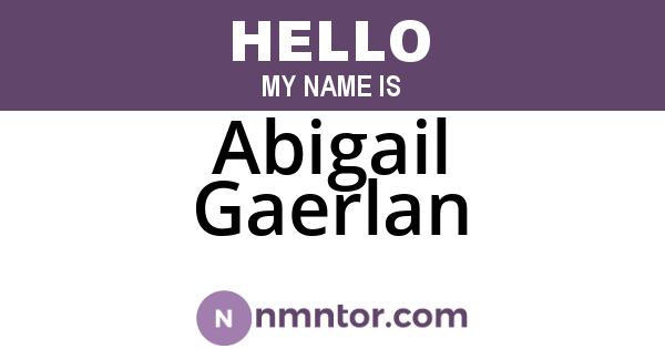Abigail Gaerlan