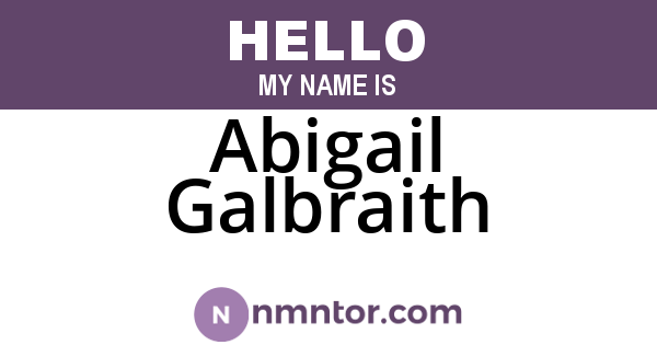 Abigail Galbraith