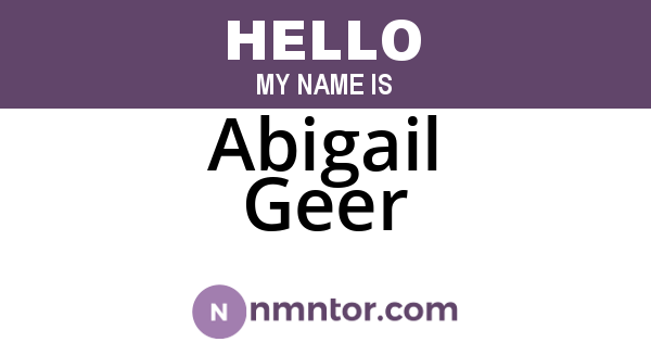 Abigail Geer