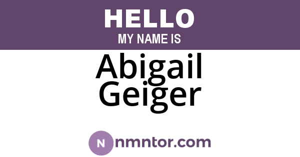 Abigail Geiger