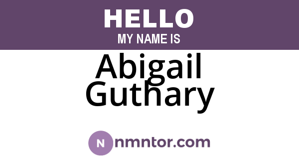 Abigail Guthary