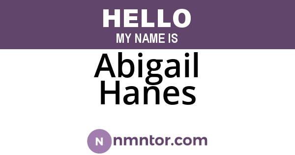 Abigail Hanes