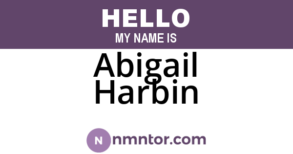 Abigail Harbin