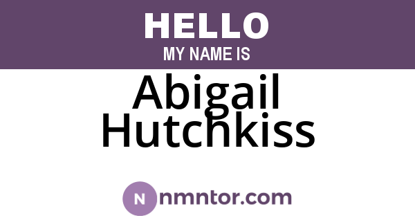 Abigail Hutchkiss