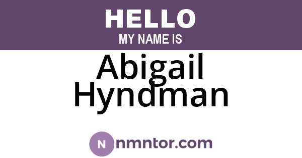 Abigail Hyndman
