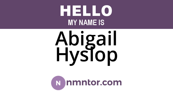 Abigail Hyslop