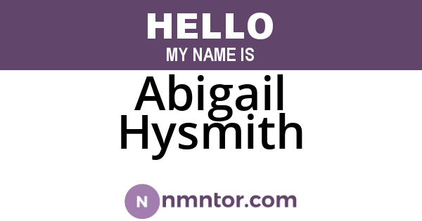 Abigail Hysmith