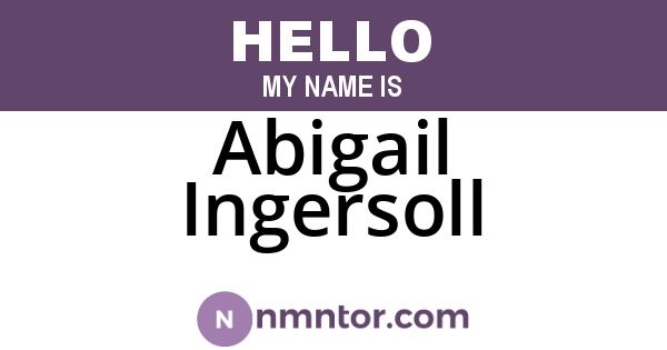 Abigail Ingersoll