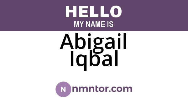 Abigail Iqbal