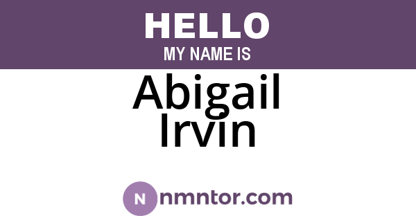 Abigail Irvin