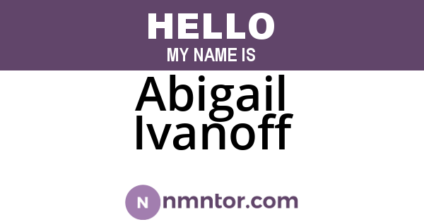 Abigail Ivanoff