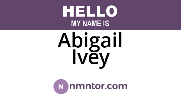 Abigail Ivey