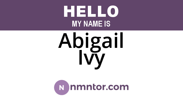 Abigail Ivy