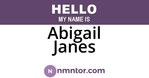 Abigail Janes
