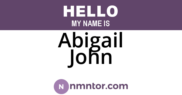 Abigail John