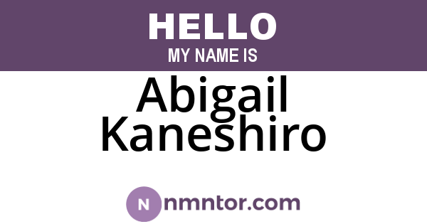 Abigail Kaneshiro