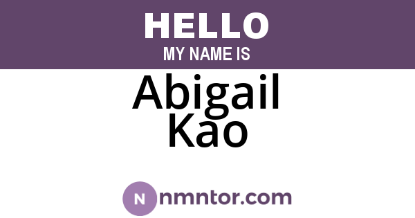 Abigail Kao