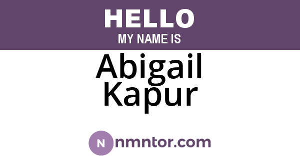 Abigail Kapur